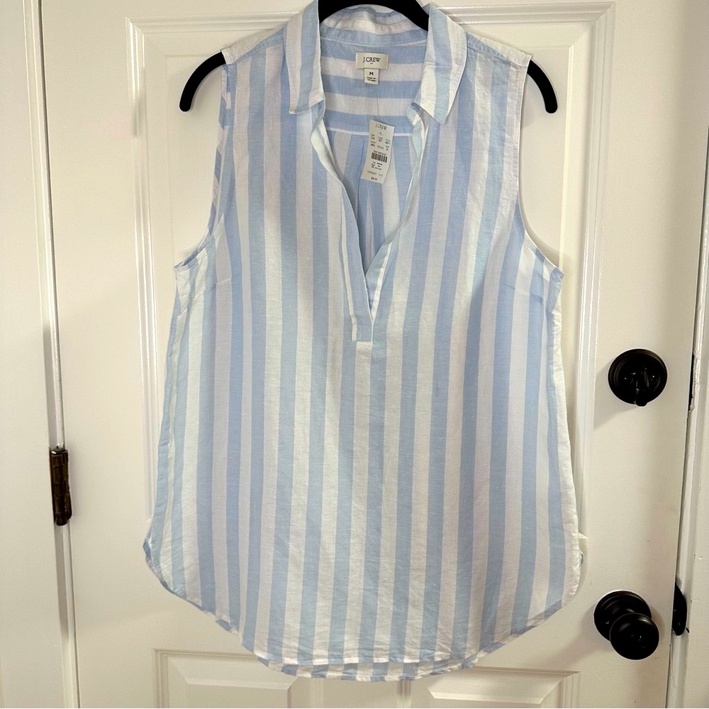 J. Crew Linen Oversized Sleeveless Top